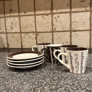 4 Expresso mugs and Saucers- Bundle set